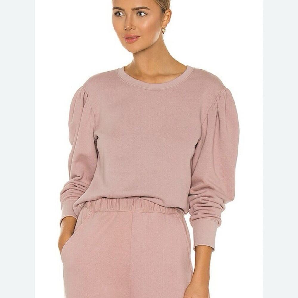 A.L.C. Dusty Pink Puff-Sleeve Sweatshirt
